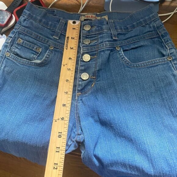 Judy Blue Women's size 5 Blue Keeley Jeans High Rise Button Fly Skinny Raw Hem - Picture 6 of 12